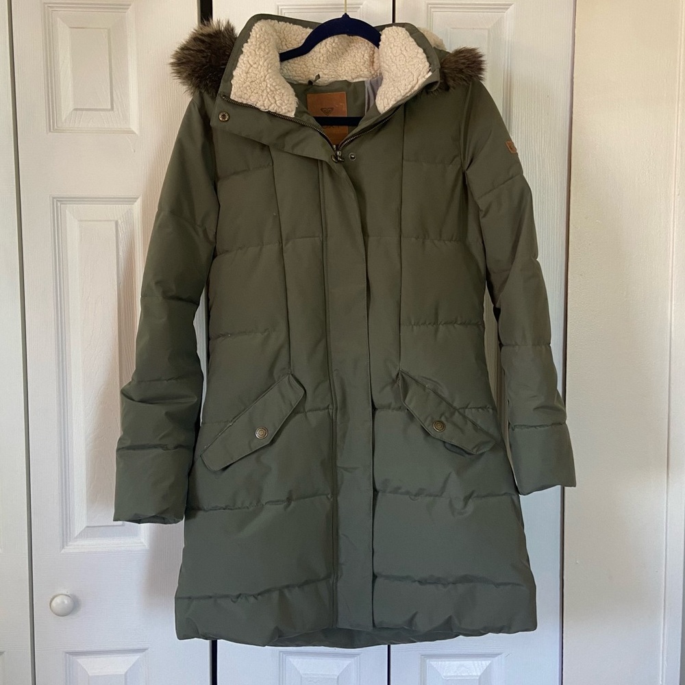 Roxy Army Green Parka Jacket, Women’s size M